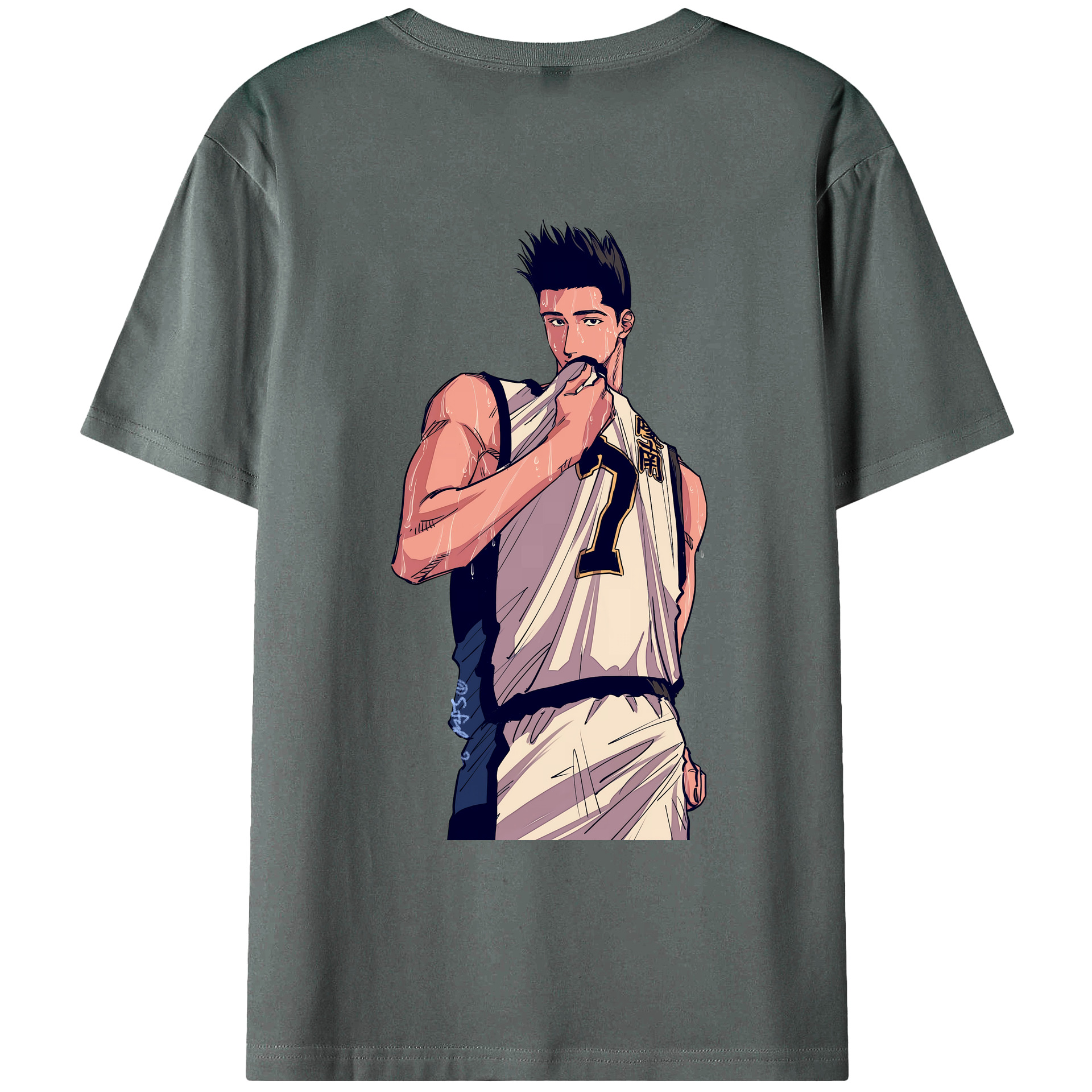 （画像用） SLAM DUNK／スラムダンク 綿100％ メンズ半袖Tシャツ（バックプリント） 通気性